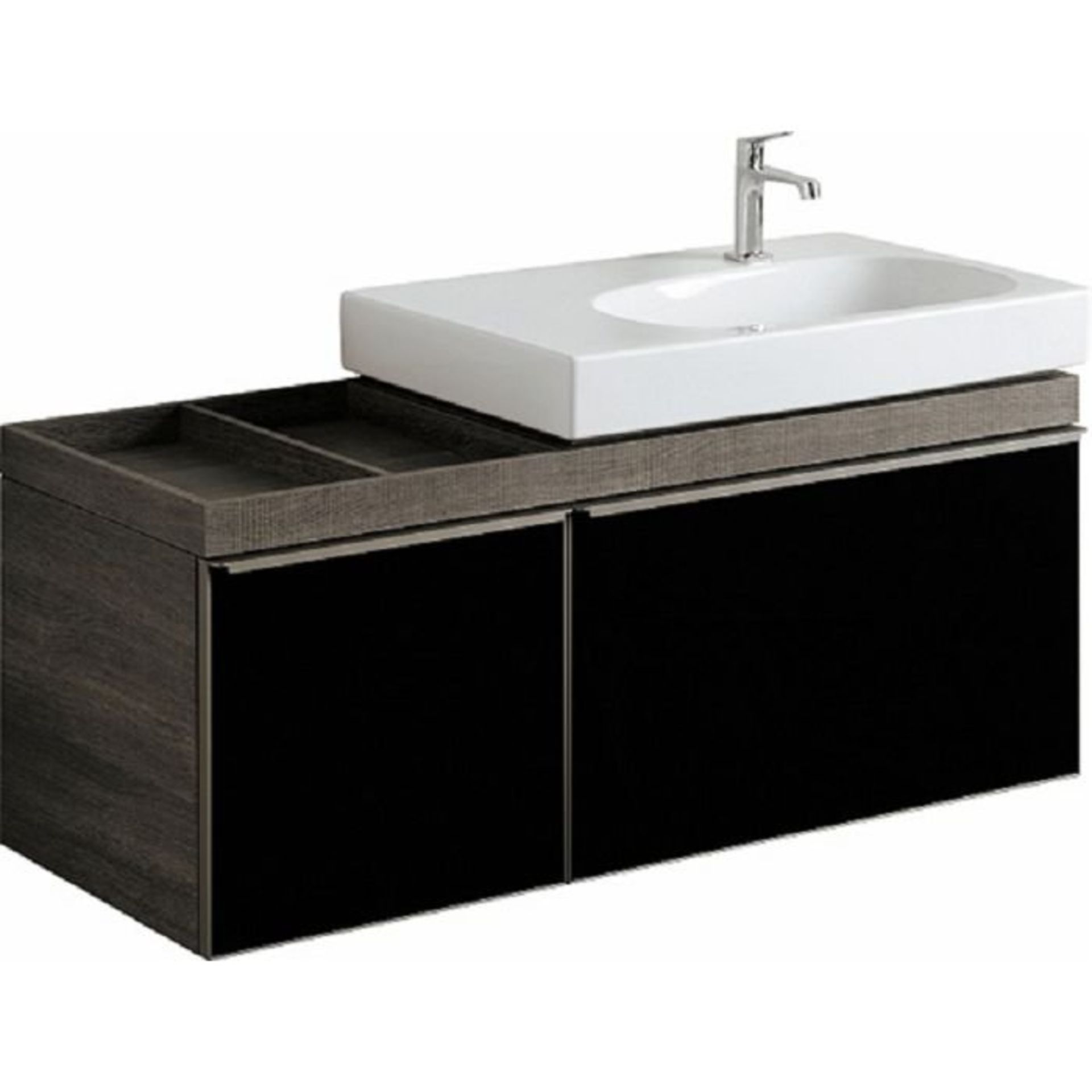 (QR2) Keramag 1184mm Citterio Grey/Brown Vanity Unit with Shelves. RRP £1899.99. Comes complet... - Image 2 of 2