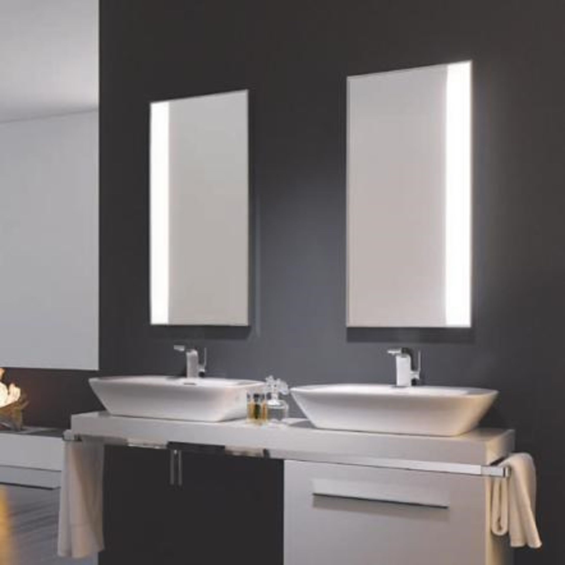 (RR30) 400x900mm Keramag Silk light mirror, right or left.RRP £887.99.The Keramag Silk mirror ...