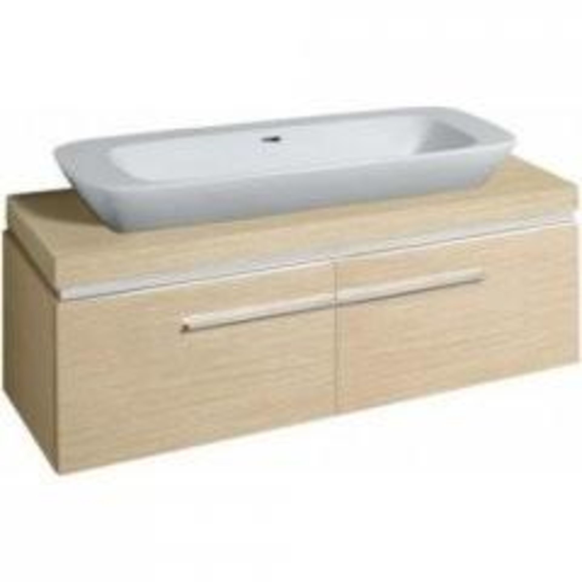 (QR3) Keramag Silk 1400mm Oak Natural Beige Vanity Unit. RRP £1,744.99. Comes complete with b... - Image 2 of 3