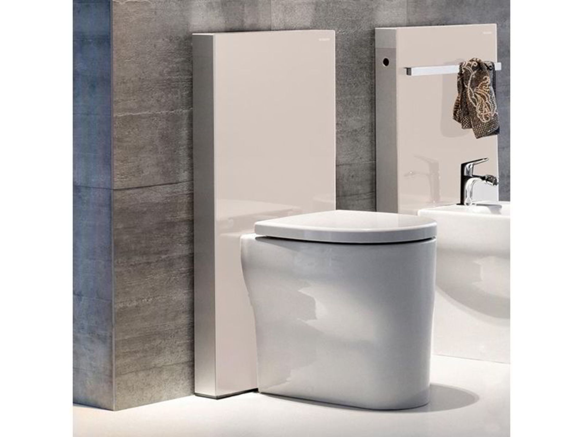 (HM8) Keramag Taupe/Champagne Toilet Universal cistern unit for Back to Wall toilet. RRP £1,9...
