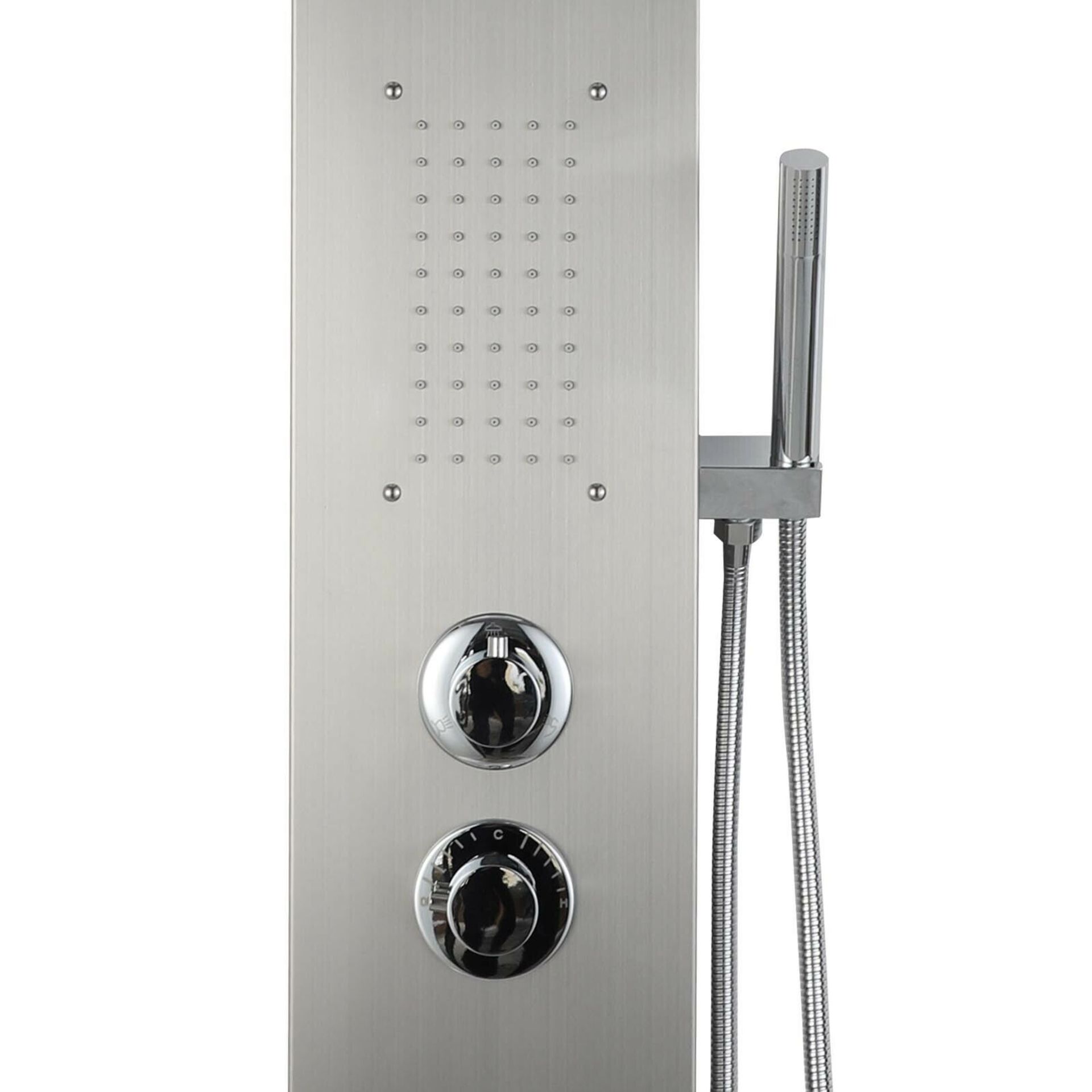 (UK142) Chrome Modern Bathroom Shower Column Tower Panel System With Hand held Massage Jets. R... - Image 3 of 5