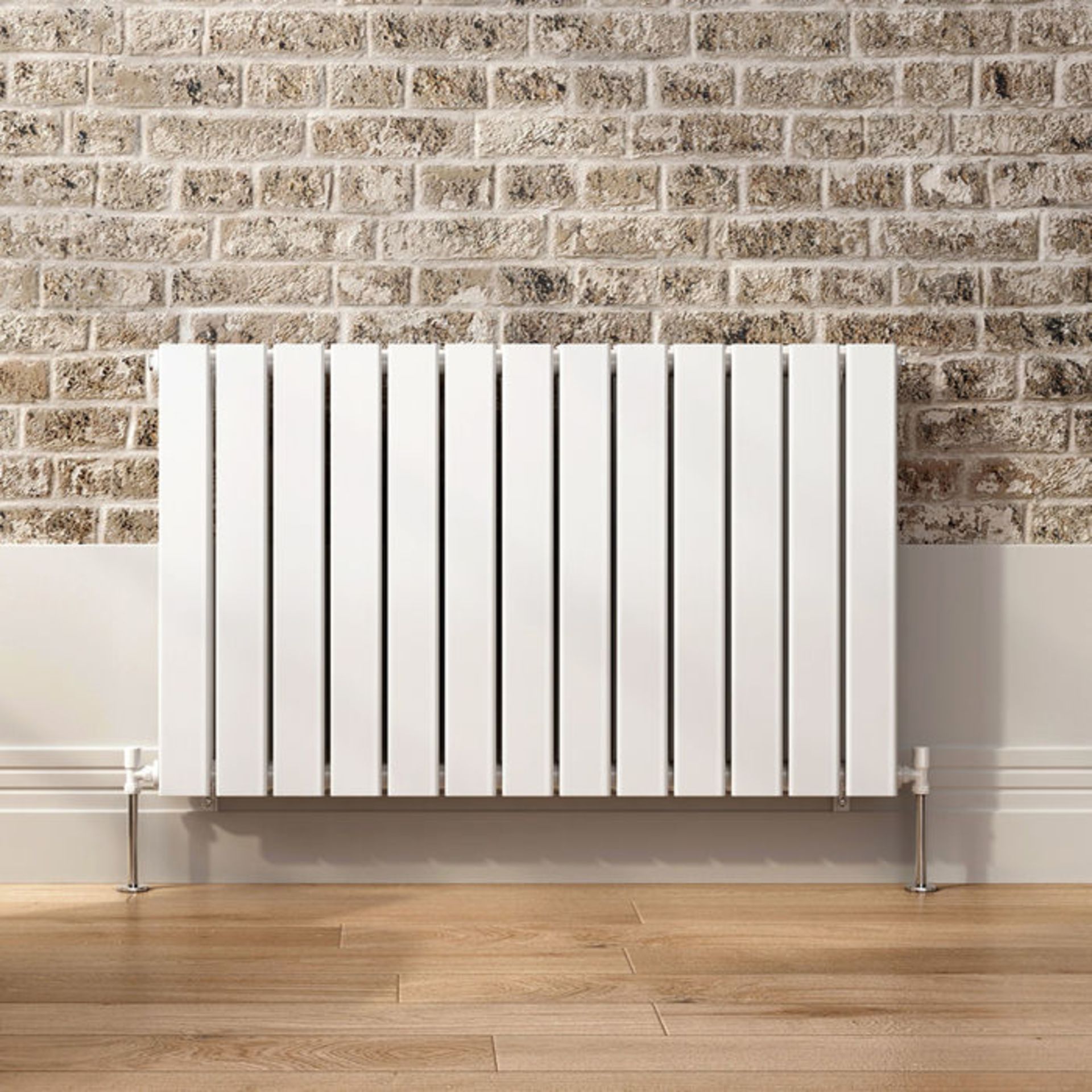 600x980mm Gloss White Double Flat Panel Horizontal Radiator - Premium.RC222. RRP £674.99.Made... - Image 4 of 4