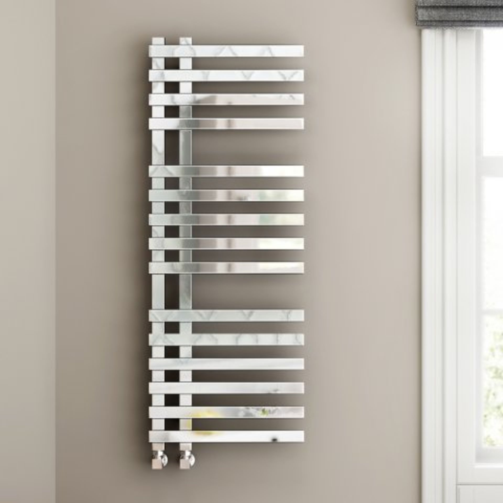 1200x450mm Chrome Designer Towel Radiator -Square Rail RRP £549.99 . RD1200450. We produce o...