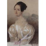 Jean-Baptiste Isabey (1767-1855) - Watercolour - Young Regency Female