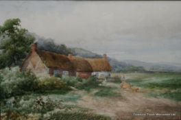 A.Coleman Country Landscape Watercolour c.1895