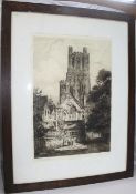 James Alphege Brewer (British) Signed Cathedral Etching Framed