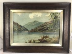 Antique Edwardian/Victorian Landscape Set In Original Frame Oil on Canvas