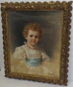 Leon Spinick Portrait of a Child Pastel 1897