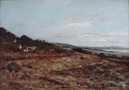 Ducks on a Foreshore original oil painting by Scottish artist Michael James Brown 1853-1947 Exhibite