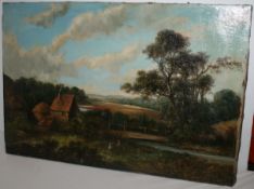 Antique 19th c. Landscape Oil on Canvas