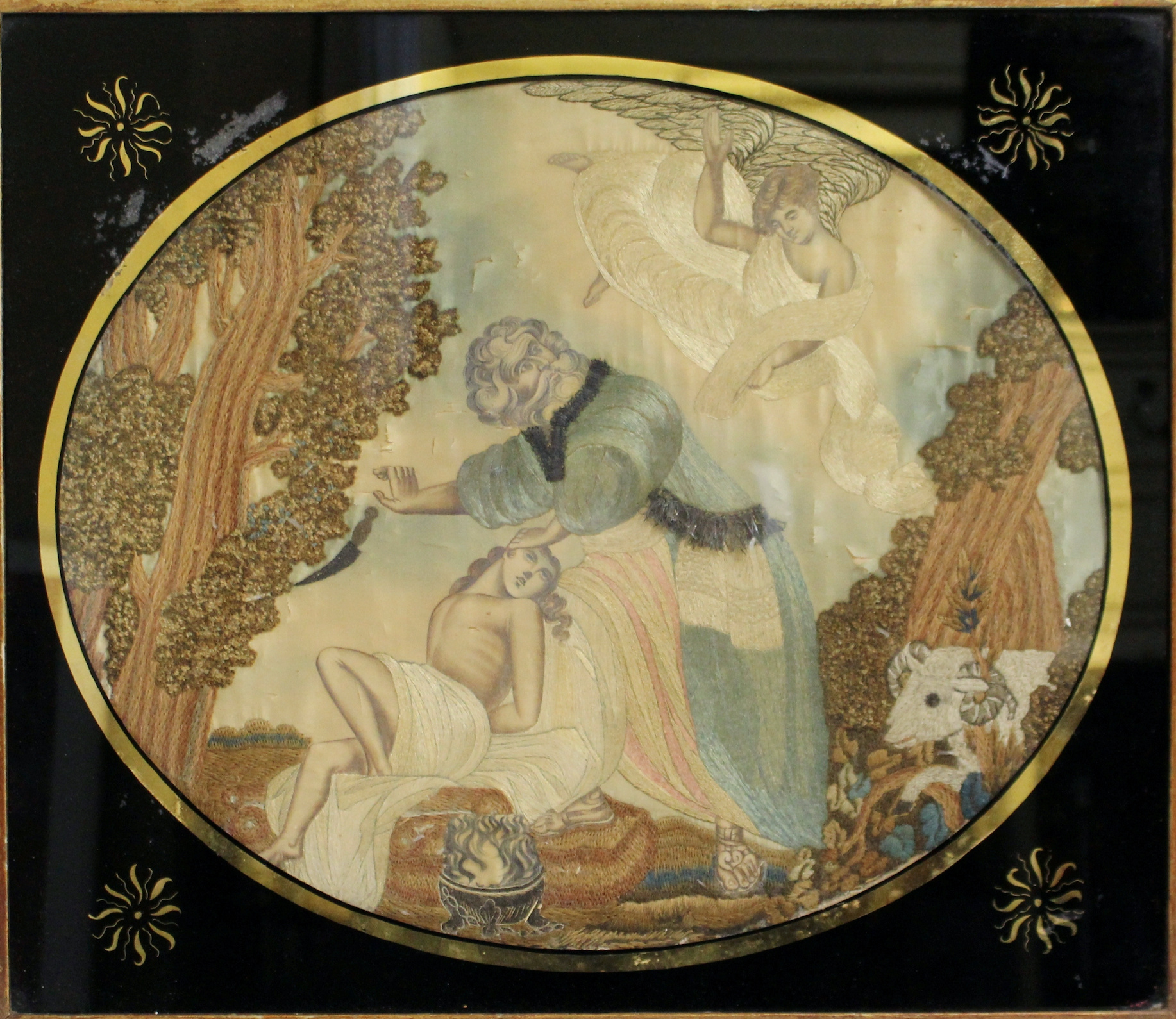 Georgian Silk Needlework The Sacrifice of Isaac c.1790 - Image 4 of 4