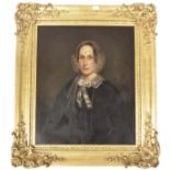 C19th oil painting on canvas of a lady