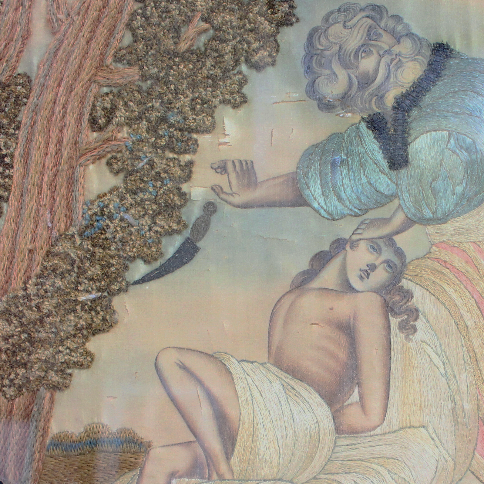 Georgian Silk Needlework The Sacrifice of Isaac c.1790 - Image 3 of 4