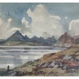 STIRLING GILLESPIE (1908-1993) The Cuillins from Elgol, signed watercolour