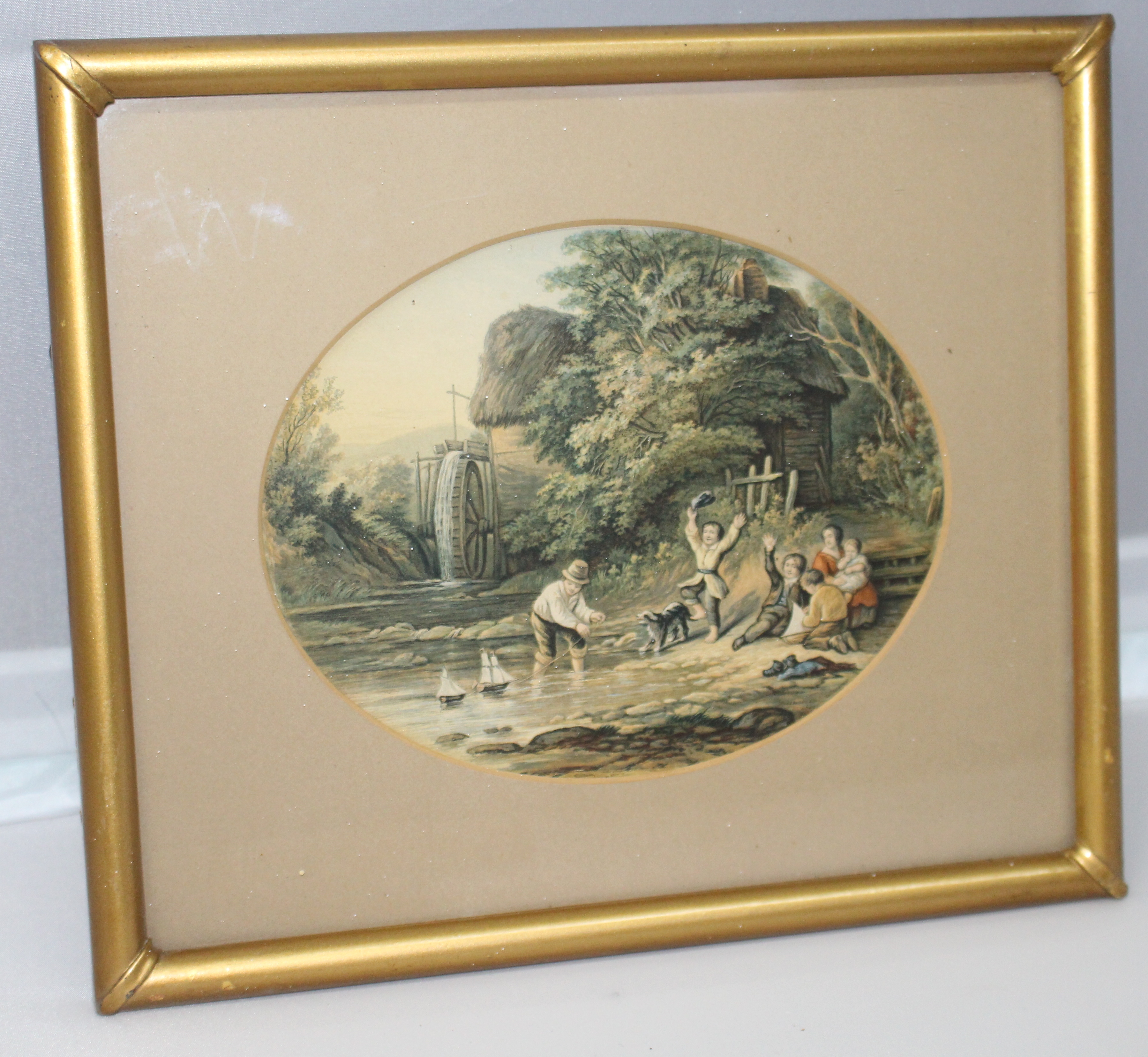 Pair of Victorian Oval LeBlond Prints Set in Gilt Frames - Image 2 of 3