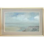 Coastal Landscape Scene, Indistinctly signed Acrylic Painting