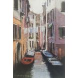 E Anthony Orme “Venetian Canal Scene” signed pastel painting