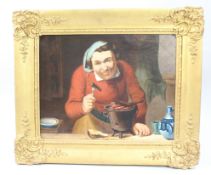 Mid 19th c. Signed Portrait Oil Painting J.H.Townsend Dated 1854