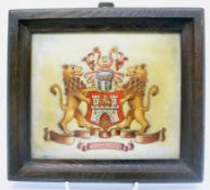 Mid 20th c. The City Arms of Hannover Hand Painted