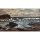 Joseph Henderson RSW (1832–1908) oil on canvas large seascape Scottish Coastline