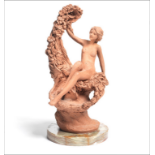 Beautiful 20th Century Nude Terracotta Sculpture - Bonhams - Onyx Marble Base