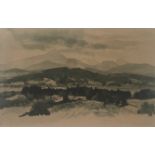 MARY ARMOUR Ben Lomond, signed brush and ink study,