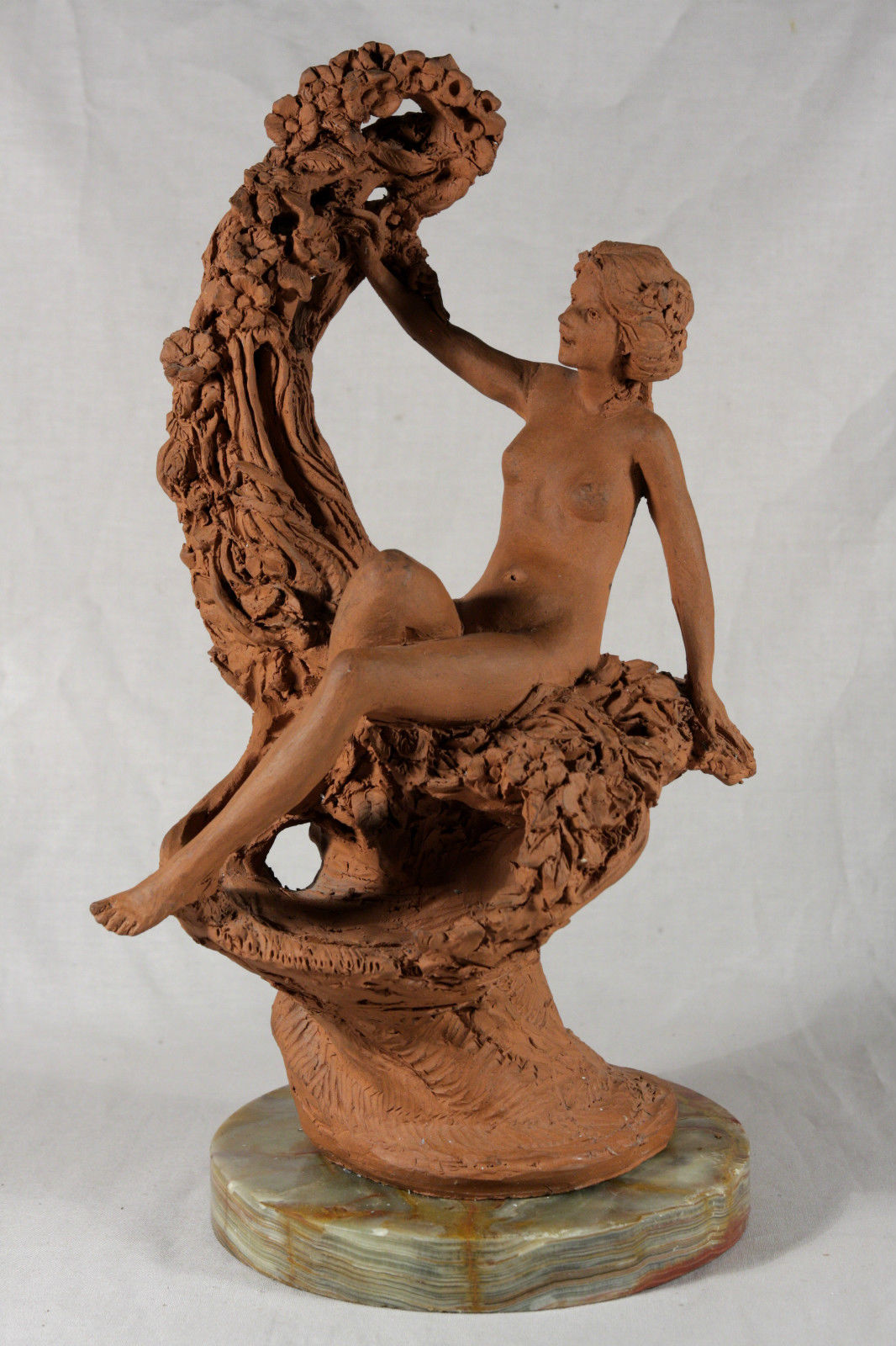 Beautiful 20th Century Nude Terracotta Sculpture - Bonhams - Onyx Marble Base - Image 2 of 13