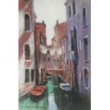 Original E Anthony Orme ‘Venetian Waterway’ Signed Pastel Painting
