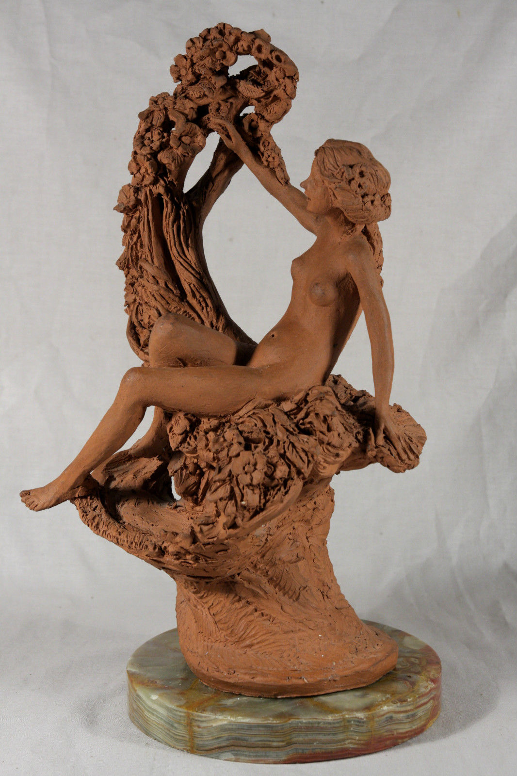 Beautiful 20th Century Nude Terracotta Sculpture - Bonhams - Onyx Marble Base - Image 6 of 13