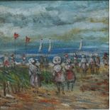 Walter John Beauvais (1942-98) Beach Scene Oil Painting