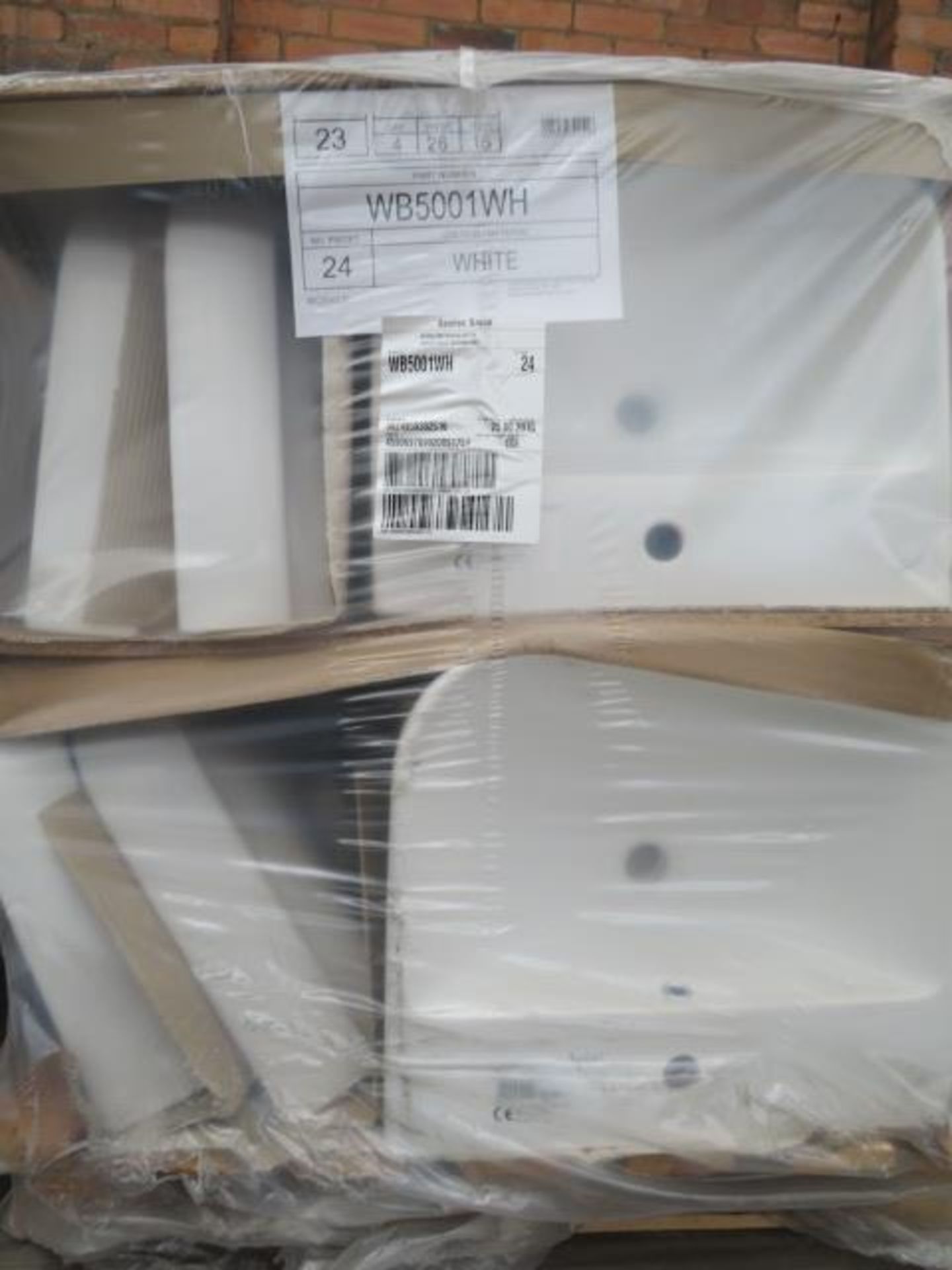 (U16) LARGE PALLET TO CONTAIN 24 x TWYFORD EK500 550MM WALL HUNG WASH BASINS. RRP £199 EACH. T...