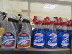 28 x ITEMS TO INCLUDE: 10 x CARPLAN PRE ICER 500ML & 18 x CARPLAN BLUESTAR DE-ICER 500ML. UK DE...