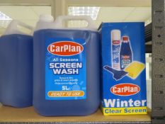 8 X ITEMS TO INCLUDE 3 X CARPLAN ALL SEASONS SCREEN WASH 5 LITRE AND 5 X CARPLAN WINTER CLEAR S...