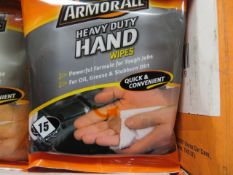60 X ARMORALL HAND WIPES 15 PACK. UK DELIVERY AVAILABLE FROM £14 PLUS VAT. HUGE RE-SALE POTEN...