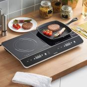 (S313) Twin Digital Induction Hob Compact and portable, the ceramic induction hob from VonShef...