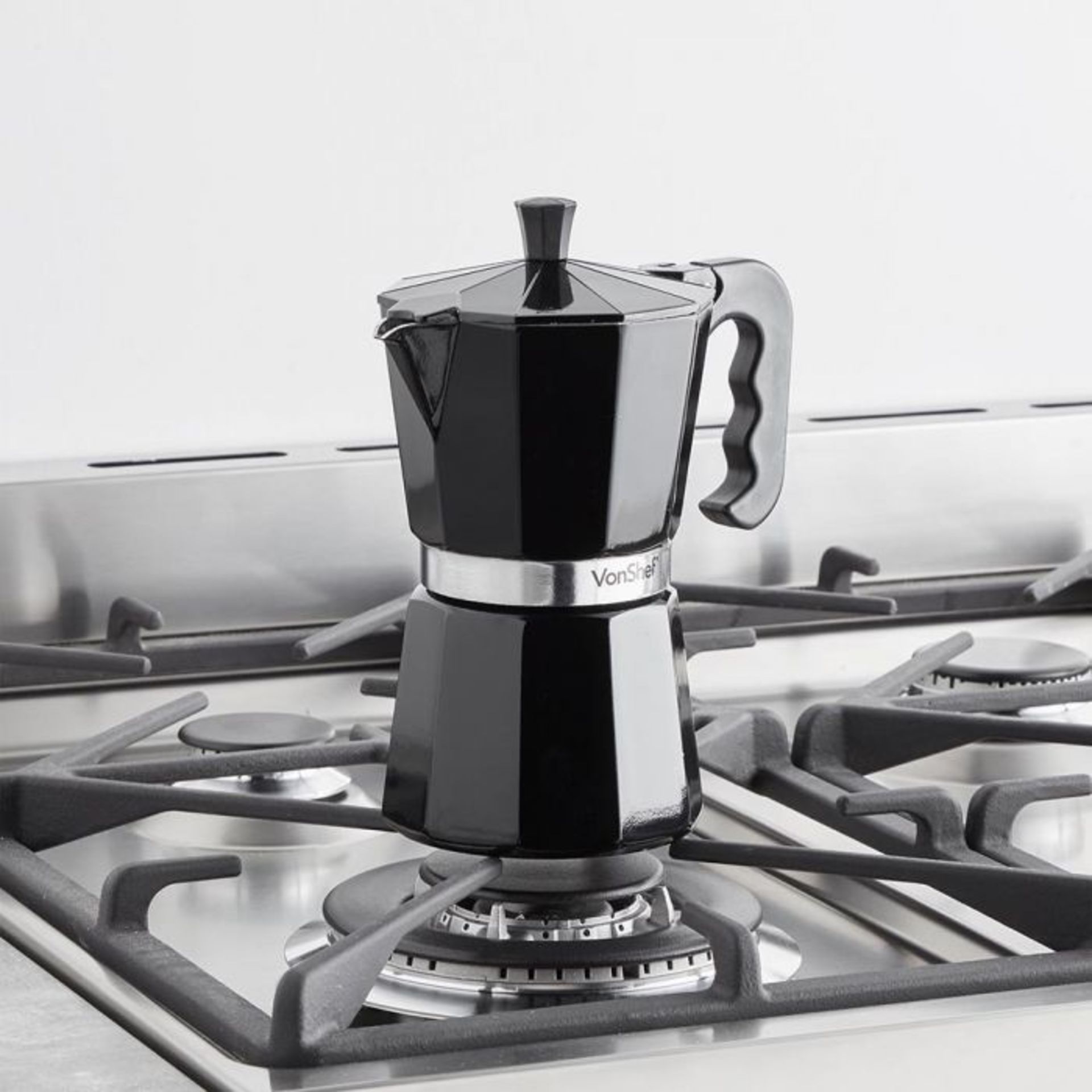 (NN118) 6 Cup Black Espresso Maker Authentic Espresso – enjoy delicious Italian-style espres...