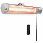 (KG10) Wall Mounted Infrared Patio Heater – Garden/Outdoor Warmer – 2 Heat Settings 1KW / 2...