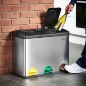 (S66) 45L Pedal Recycling Bin Keep on top of your recycling and keep your home looking stylish...