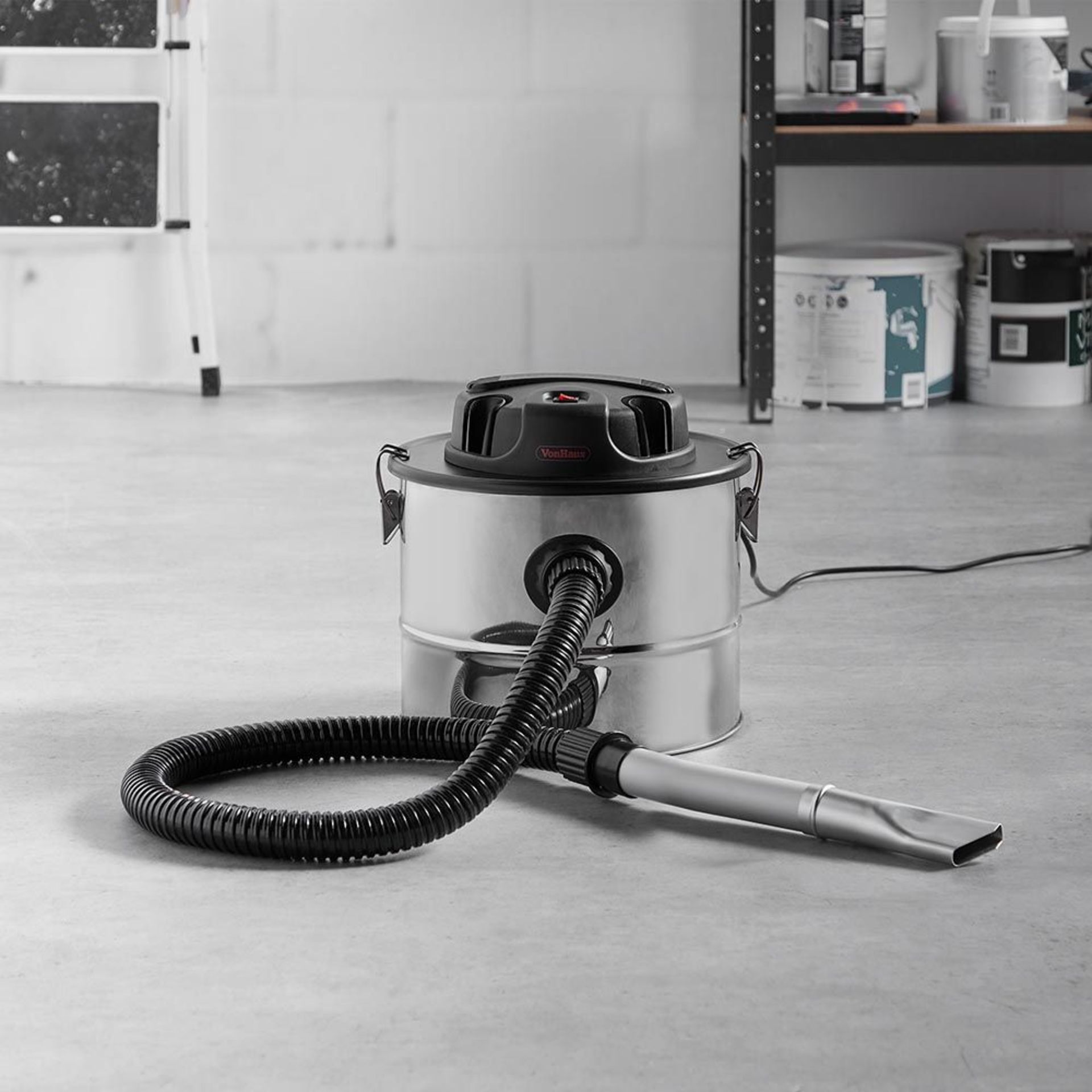 (KG22) 15L Ash Vacuum. Powerful 800W suction 1.25m long flexible hose with aluminium nozzle M...