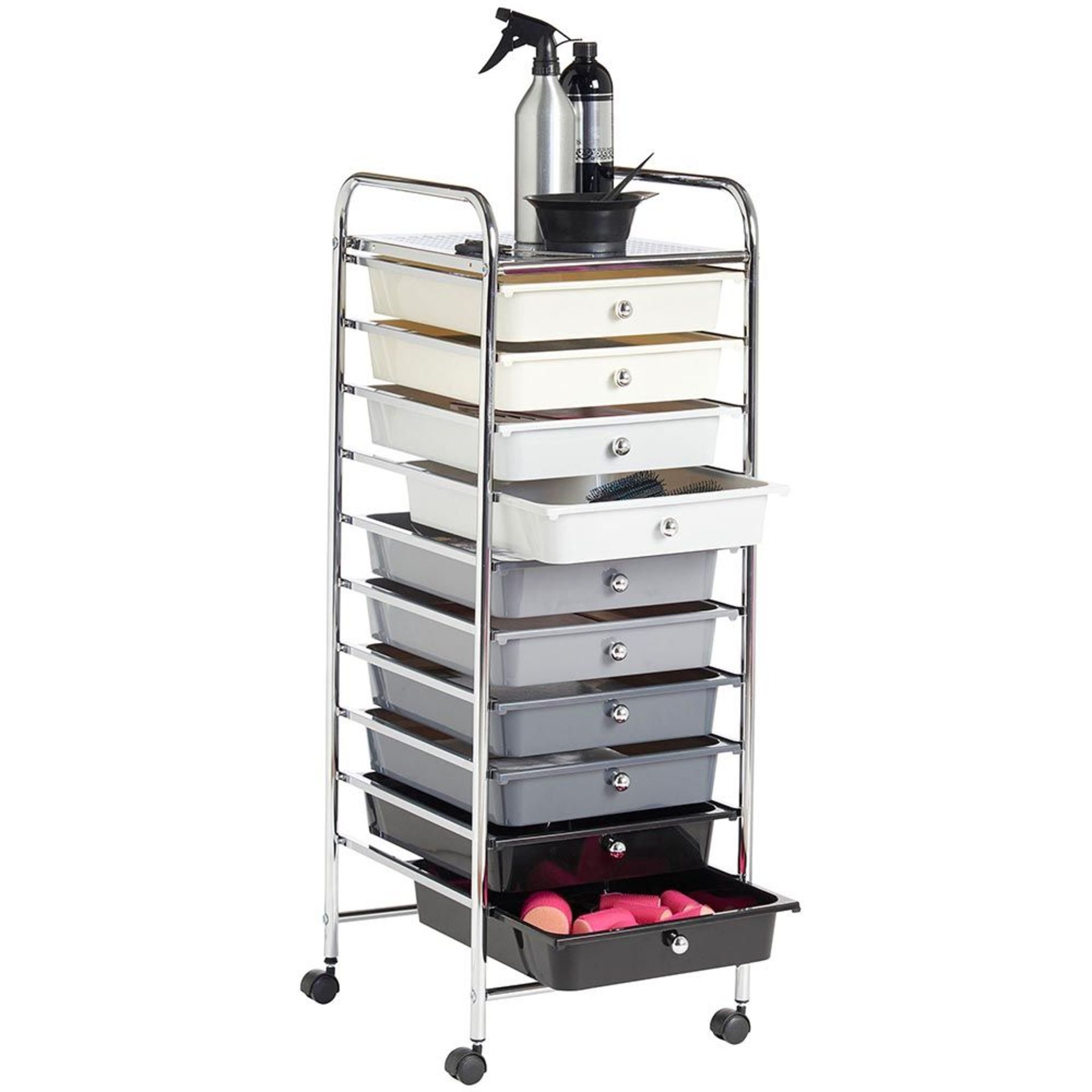 (KG16) Ombre 10 Drawer Trolley. Great for homes, offices, beauty salons and more! Each drawer ... - Image 3 of 4