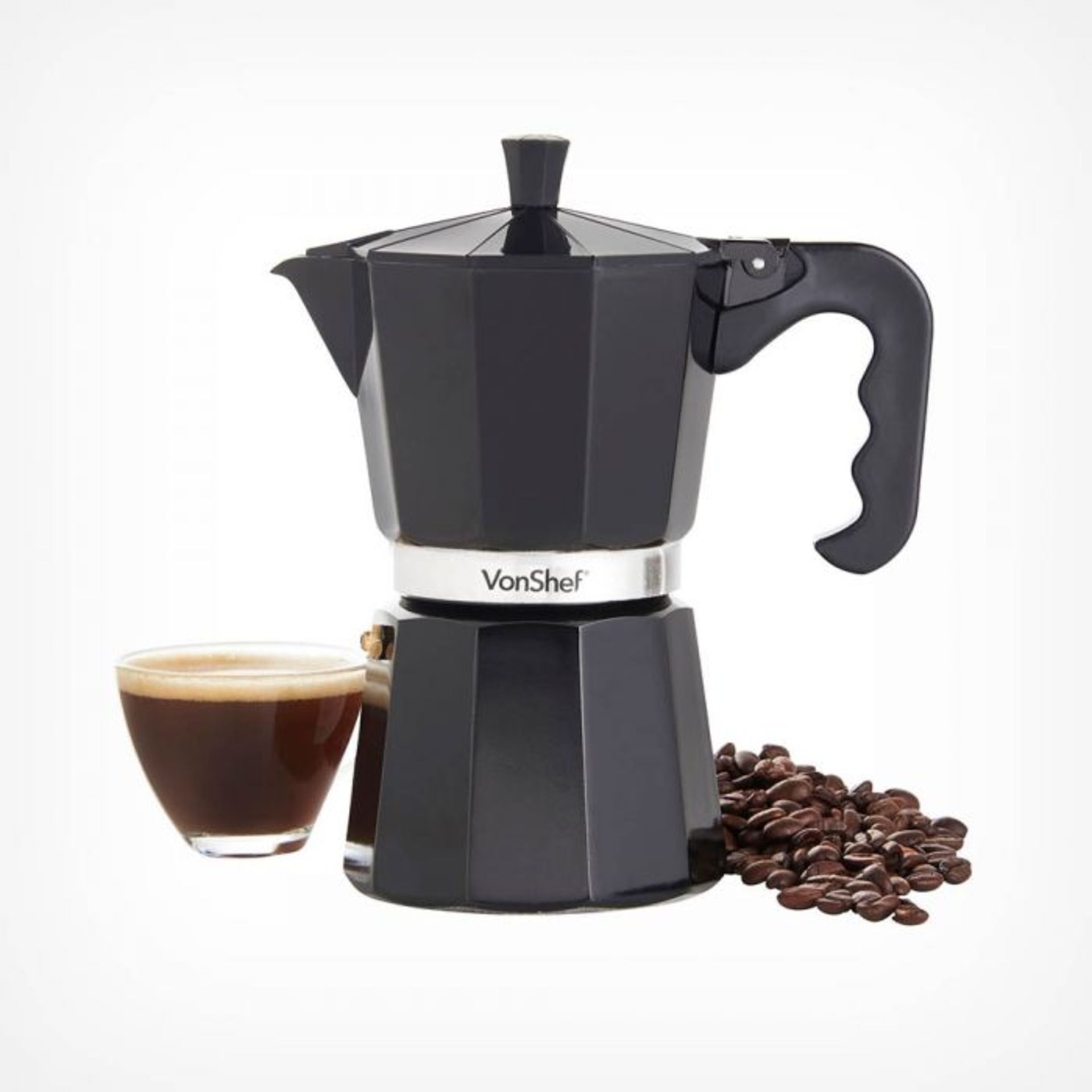 (NN118) 6 Cup Black Espresso Maker Authentic Espresso – enjoy delicious Italian-style espres... - Image 2 of 3