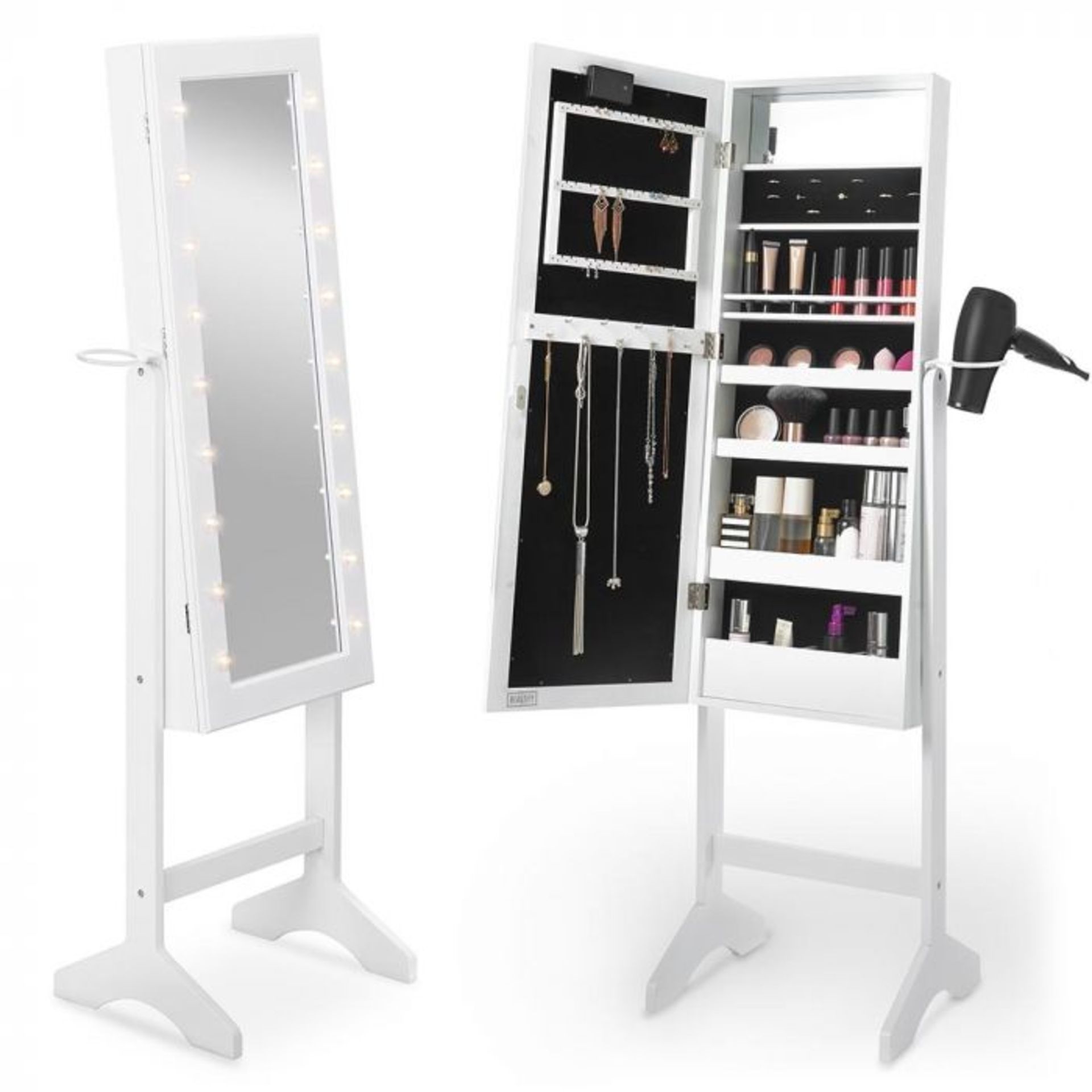 (V105) White LED Armoire The Makeup and Jewellery Cabinet with LED Lights offers a practical a... - Image 3 of 3