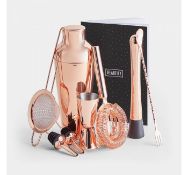 (X16) Rose Gold Parisian Cocktail Set. Set includes a muddler, double-ended bar spoon/ fork, Ha...