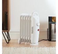 (X34) 6 Fin 800W Oil Filled Radiator - White. Compact yet powerful 800W radiator with 6 oil-fil...