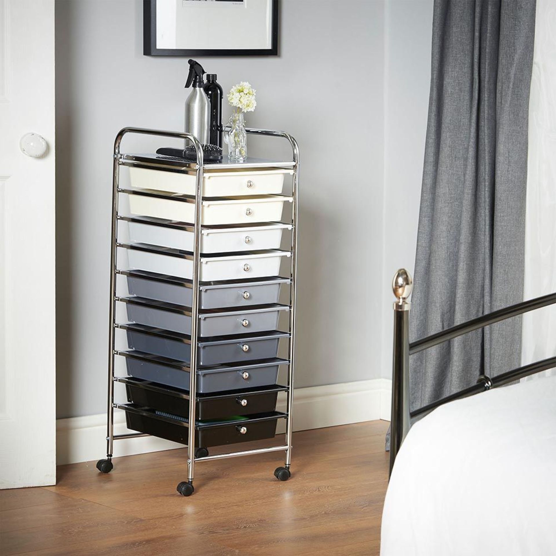 (KG16) Ombre 10 Drawer Trolley. Great for homes, offices, beauty salons and more! Each drawer ...