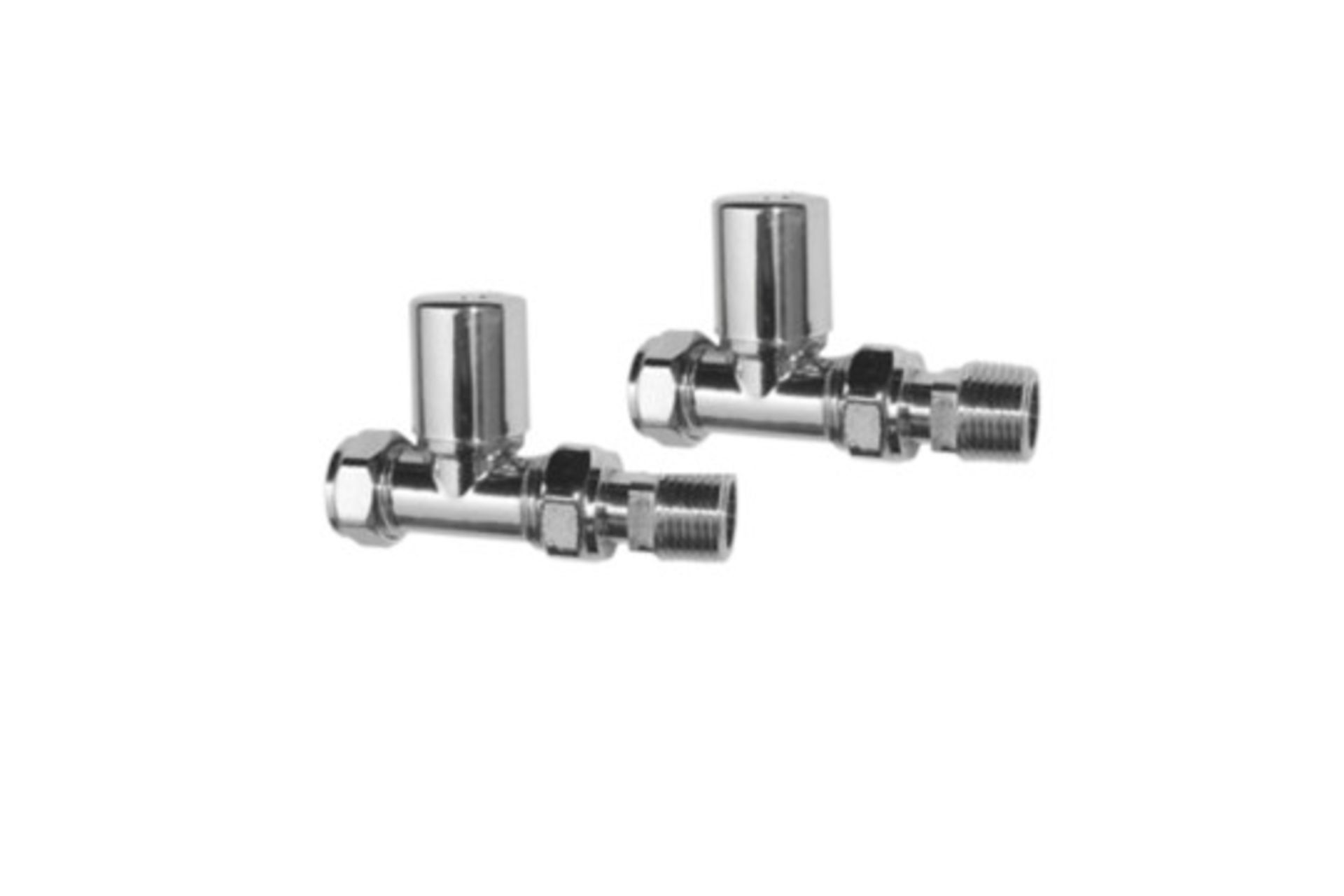 (SU1008) 15mm Standard Connection Straight Radiator Valves - Heavy Duty Polished Chrome Plated ... - Image 2 of 2