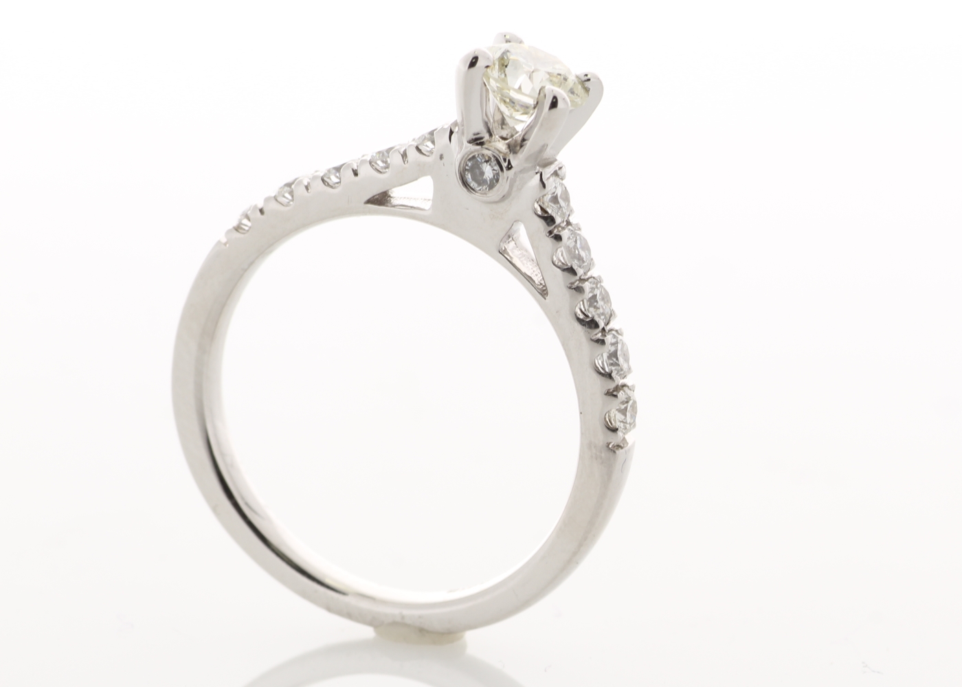 18ct White Gold Single Stone Prong Set With Stone Set Shoulders Diamond Ring (0.51) 0.91 Carats - Image 3 of 6