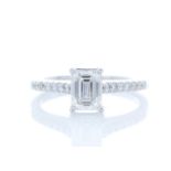 18ct White Gold Single Stone Prong Set With Stone Set Shoulders Diamond Ring (1.03) 1.19 Carats