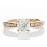 18ct Rose Gold Single Stone With Stone Set Shoulders Diamond Ring (0.72) 0.84 Carats
