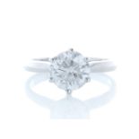 18ct White Gold Single Stone Prong Set Diamond Ring 2.01 Carats